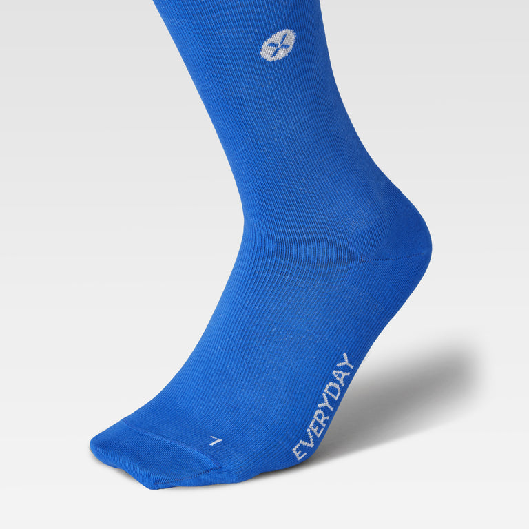 Cotton Everyday Socks Men Bright Blue/White
