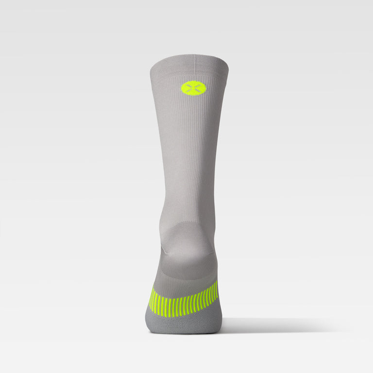 Cycling Mid-Calf Socks Men Silver/Yellow