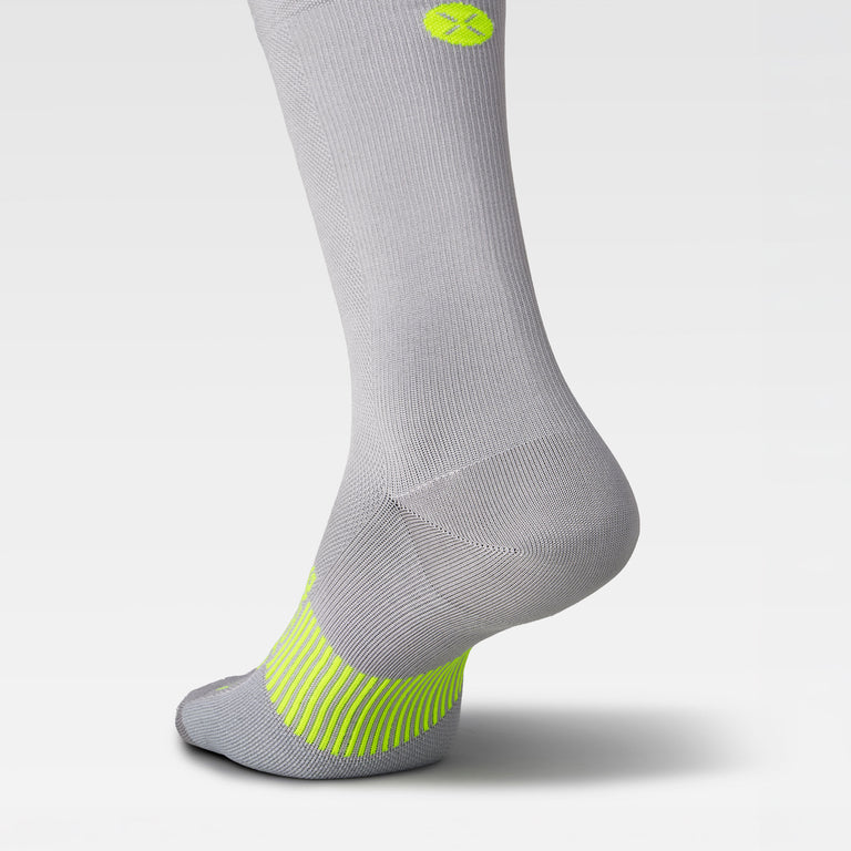 Cycling Mid-Calf Socks Men Silver/Yellow