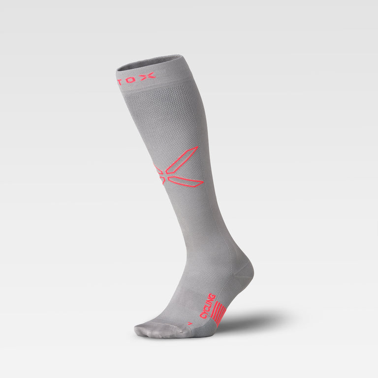 Cycling Socks Women Silver/Red