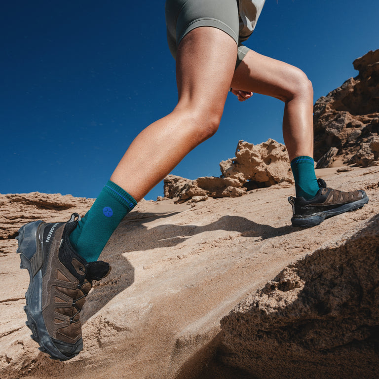 Dryarn® Hiking Ankle Socks Women Green/Blue