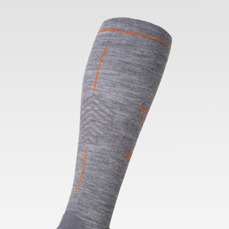 Merino Hiking Socks Women Mid Grey/Orange