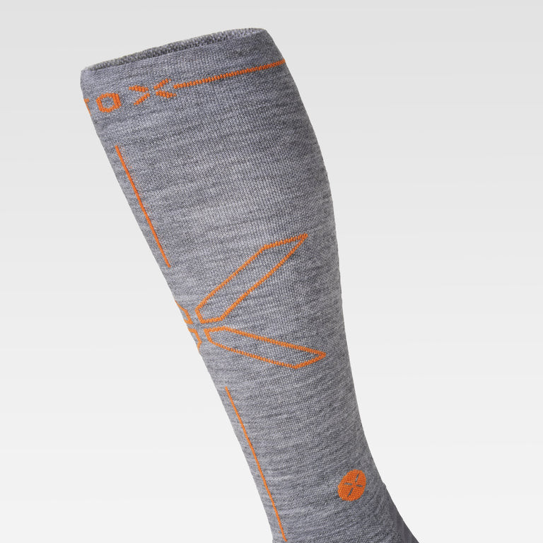 Merino Hiking Socks Women Mid Grey/Orange