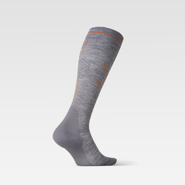 Merino Hiking Socks Women Mid Grey/Orange