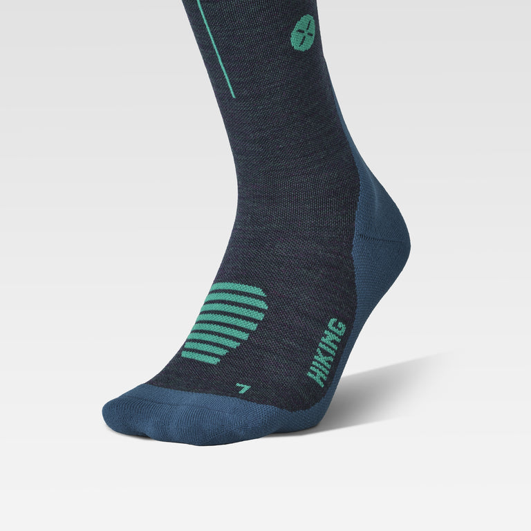Merino Hiking Socks Men Teal/Light Green