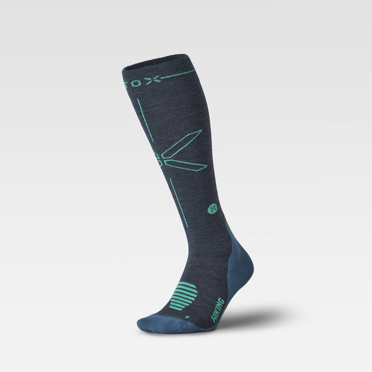 Merino Hiking Socks Men Teal/Light Green