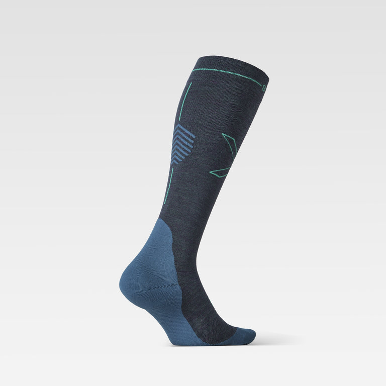 Merino Hiking Socks Men Teal/Light Green