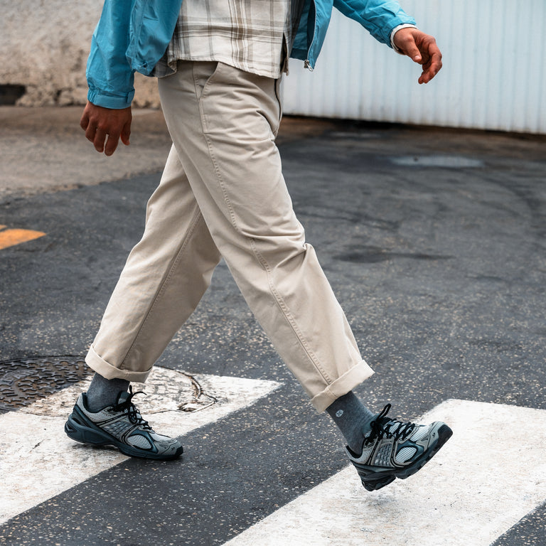 Cotton Everyday Socks Men Mid Grey/White