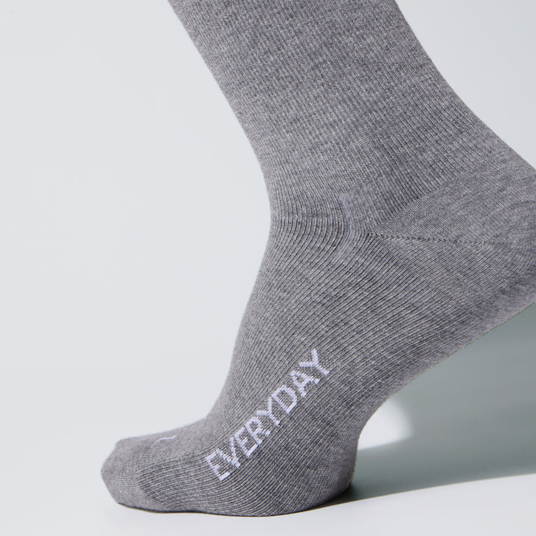 Cotton Everyday Socks Men Mid Grey/White