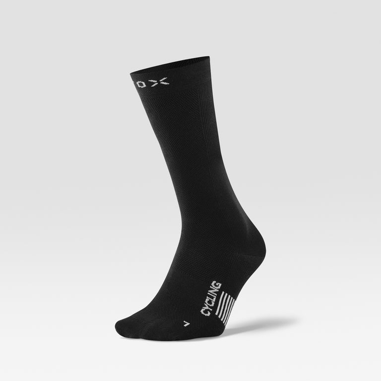 Cycling Mid-Calf Socks Men Black/White