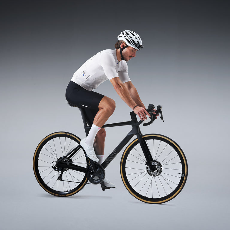 Cycling Mid-Calf Socks Men White/Pink