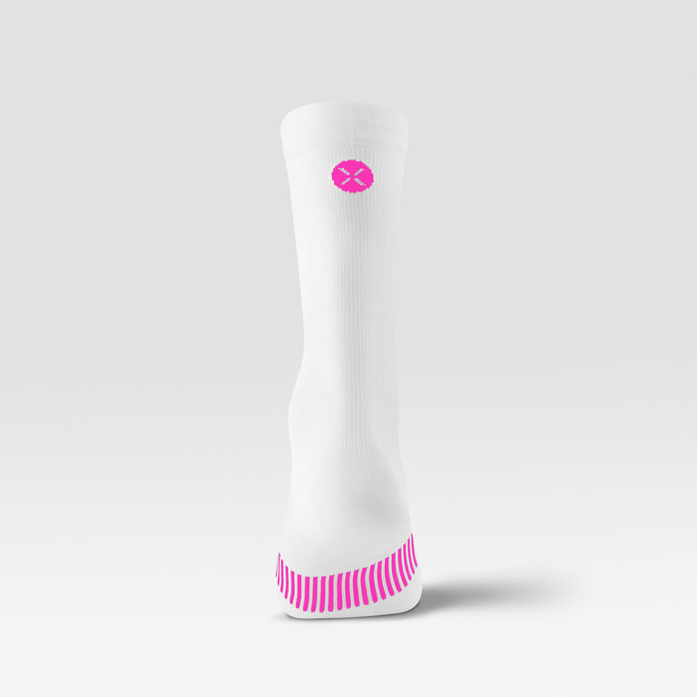Cycling Mid-Calf Socks Men White/Pink