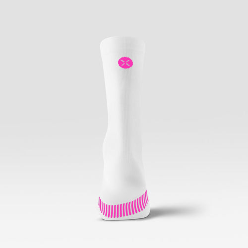 Cycling Mid-Calf Socks Men White/Pink