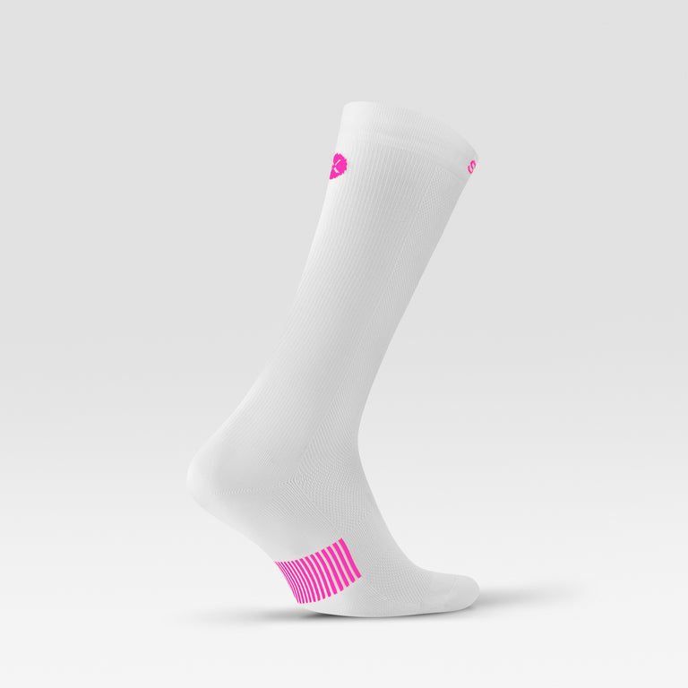 Cycling Mid-Calf Socks Men White/Pink