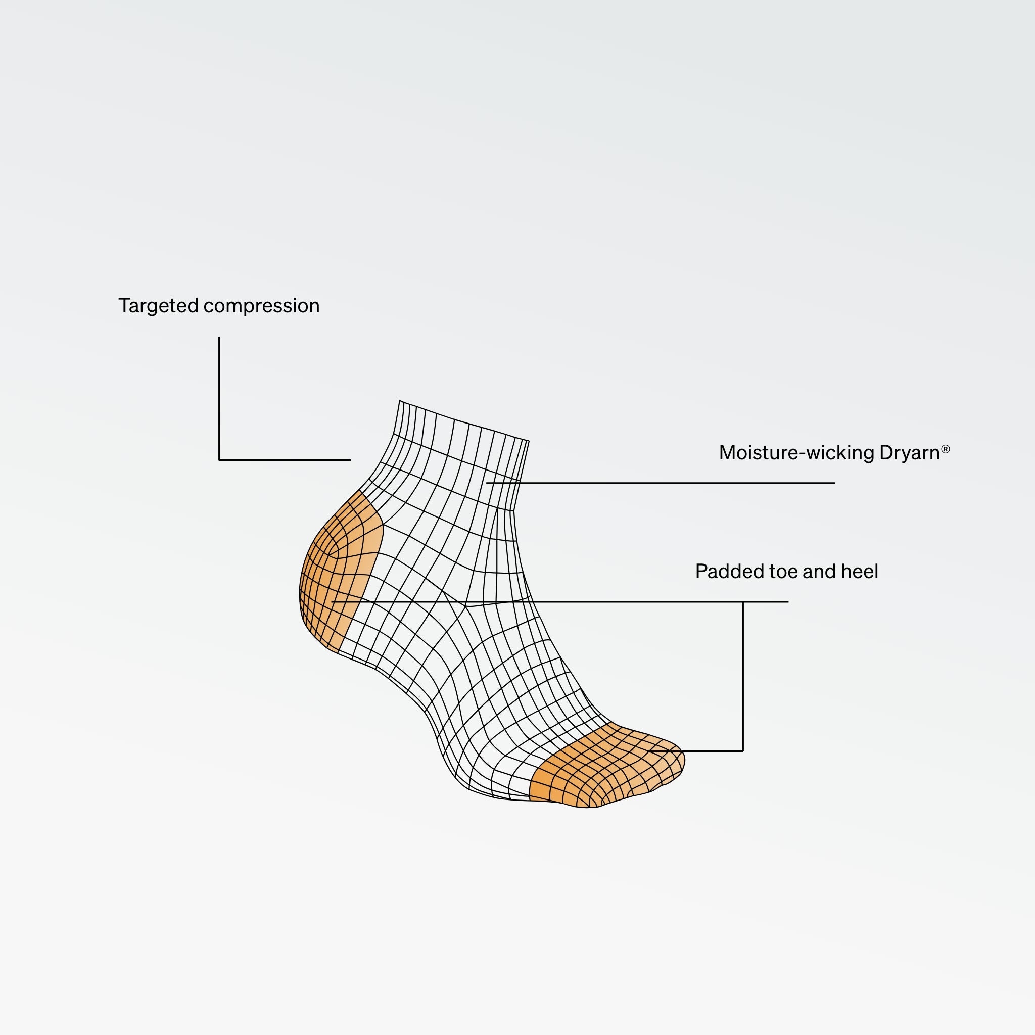 Running Low-Cut Socks Men Black/White