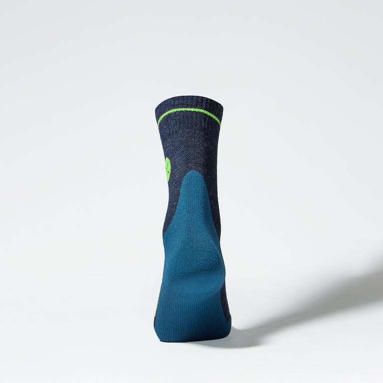 Merino Hiking Ankle Socks Men Dark Blue/Green