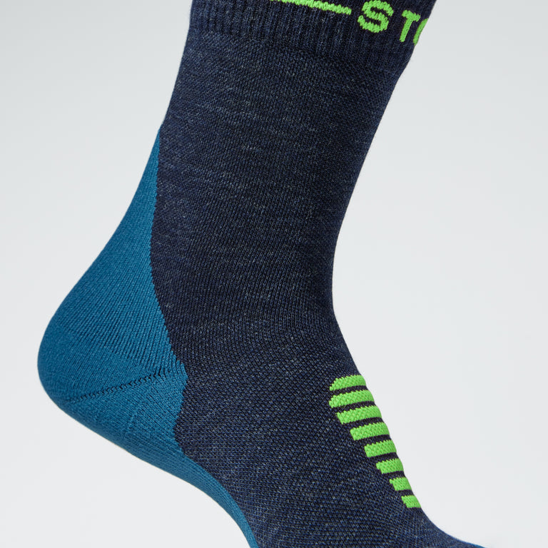 Merino Hiking Ankle Socks Men Dark Blue/Green