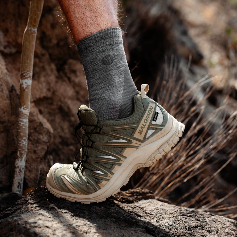 Merino Hiking Ankle Socks Men Mid Grey/Grey