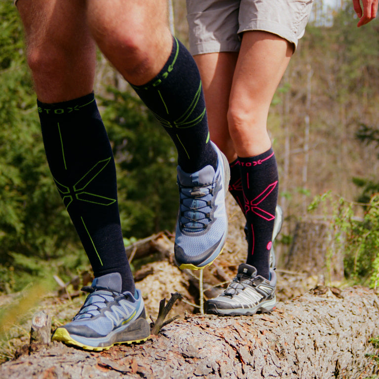Merino Hiking Socks Men Dark Blue/Green