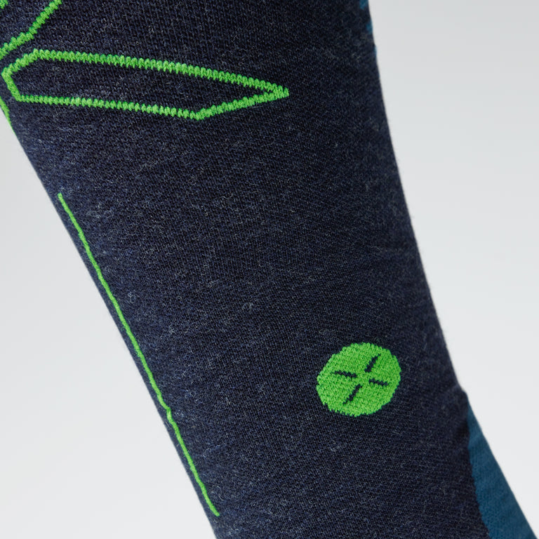 Merino Hiking Socks Men Dark Blue/Green
