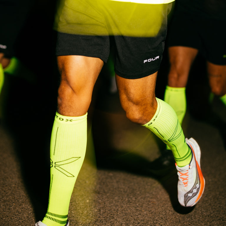 Running Socks Men Neon Green/Black