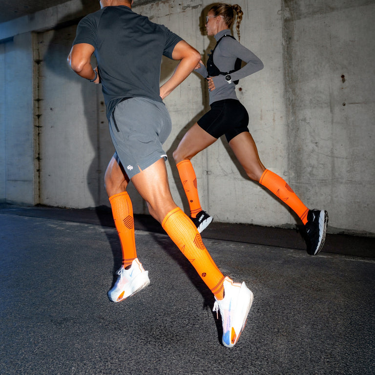 Running Socks Men Orange/Black