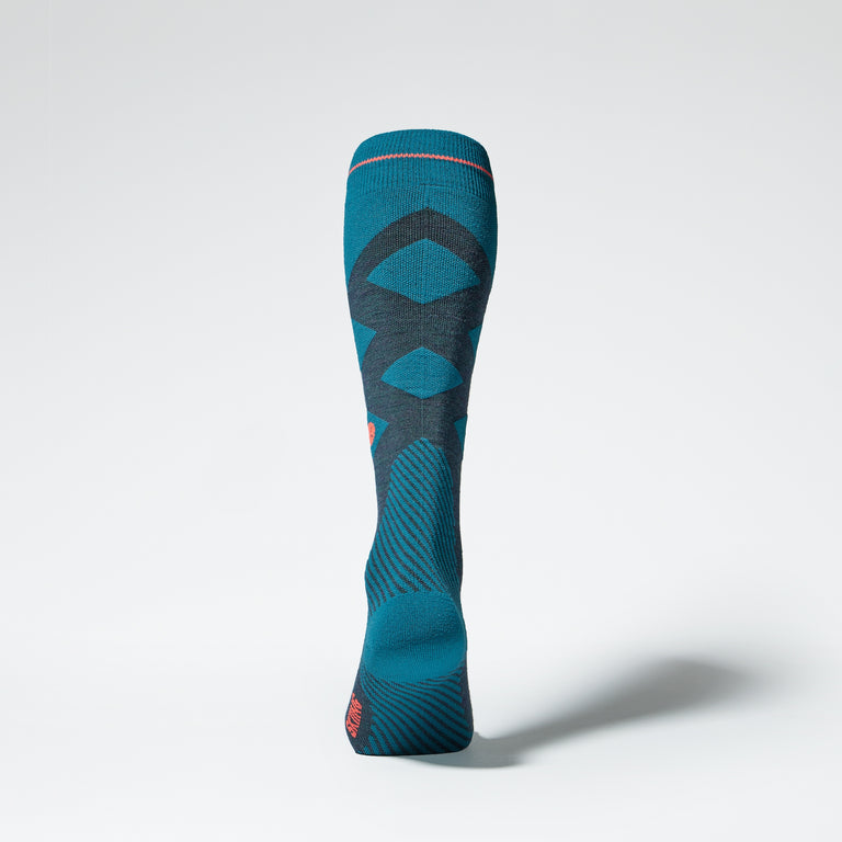 Merino Skiing Socks Men Teal/Red