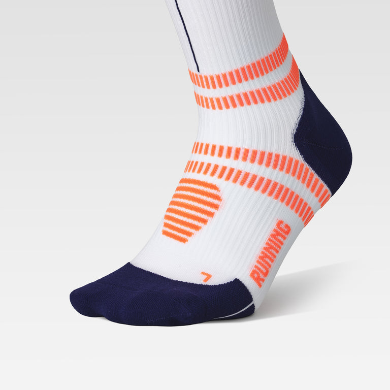 Running Socks Men White/Orange