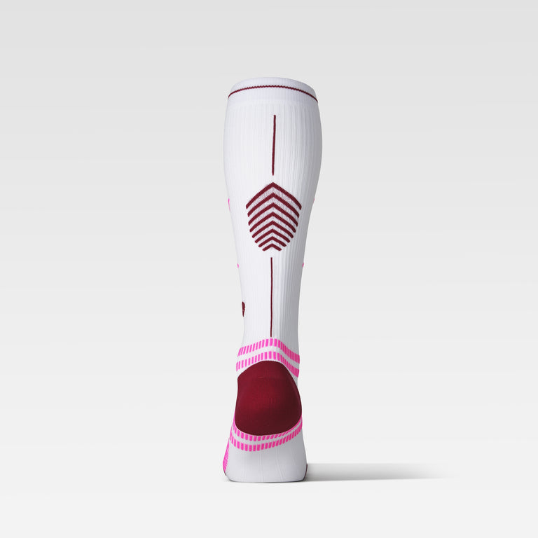 Running Socks Women White/Bordeaux