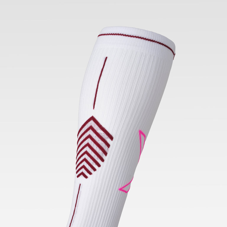 Running Socks Women White/Bordeaux