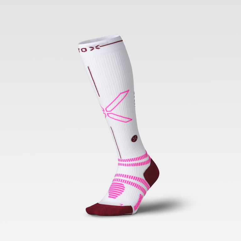 Running Socks Women White/Bordeaux